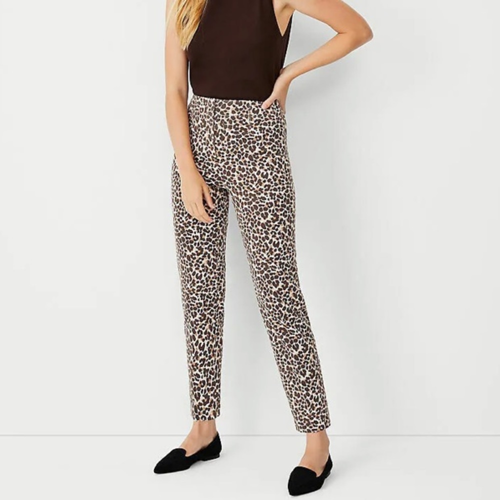 Ann Taylor The Slim High Rise Leopard Print Pants - 2